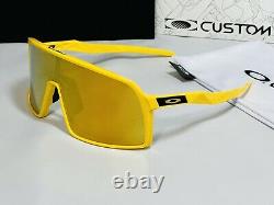 New Oakley Sutro Custom Sunglasses 24k Gold Lens With TDF Frame & Gold Icon OCP