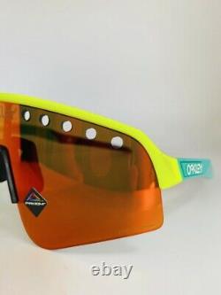 New Oakley Sutro Lite Sweep Sunglasses Tennis Ball Yellow with Prizm Ruby Lens