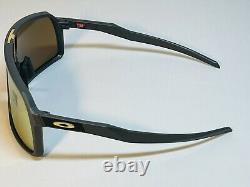 New Oakley Sutro Sunglasses Matte Carbon Frame 24k Gold Prizm Lens Shield
