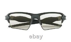 OAKLEY FLAK 2.0 XL Sunglasses OO9188-16 Steel COLOR With Clear Black PHOTOCHROMIC