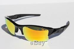 OAKLEY Flak Jacket XLJ Sunglasses Polished Black/Fire Iridium NEW 03-899