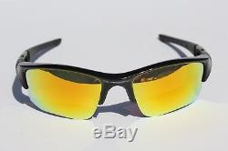 OAKLEY Flak Jacket XLJ Sunglasses Polished Black/Fire Iridium NEW 03-899