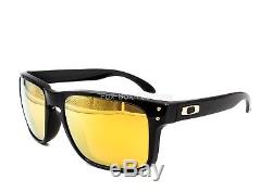OAKLEY OO9102-E355 HOLBROOK Sunglasses Polished Black Gold Mirror Flash NEW