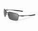 Oakley Sunglasses Polarized Square Wire Oo4075-04 Carbon Frame With Grey Lenses
