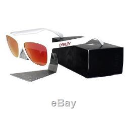 Oakley 24-307 FROGSKINS Polished White Frame Ruby Iridium Lens Mens Sunglasses