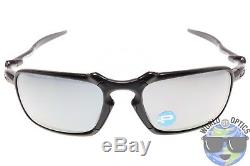 Oakley Badman Sunglasses OO6020-01 Dark Carbon with Black Iridium Polarized Lenses