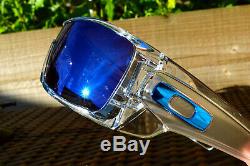 Oakley Batwolf OO 9101-07 Clear/Ice Iridium Men's Shield Sports Sunglasses
