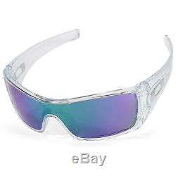 Oakley Batwolf OO 9101-54 Polished Clear/Jade Iridium Men's Shield Sunglasses