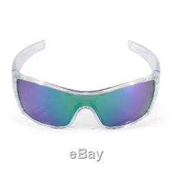 Oakley Batwolf OO 9101-54 Polished Clear/Jade Iridium Men's Shield Sunglasses