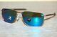 Oakley Ejector Sunglasses Oo4142-0458 Satin Chrome Frame With Prizm Sapphire New