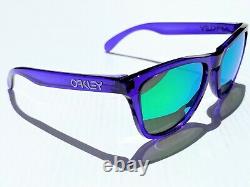 Oakley FROGSKINS Crystal Purple POLARIZED Galaxy JADE Green Lens Sunglass 9013