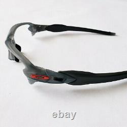 Oakley Flak 2.0 XL Matte Gray Smoke Red Icons Black Socks Frame Only Authentic