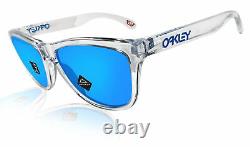 Oakley Frogskins Crystal Clear Prizm Sapphire Lens Authentic Sunglasses 0OO9013
