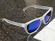Oakley Frogskins Matte Clear /polarized Blue Lenses Sunglasses Frames Read