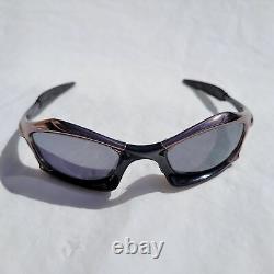 Oakley Full Rim Splice Mens Black Silver Wrap Sunglasses with Case