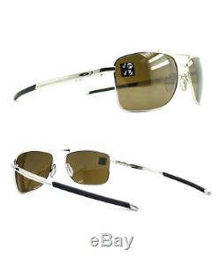 Oakley Gauge 8 L POLARIZED Sunglasses OO4124-05 Chrome With Tungsten Iridium 62MM