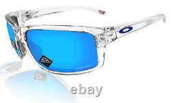 Oakley Gibston Polished Clear Frame Prizm Sapphire Lens Sunglasses 0OO9449