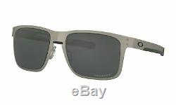 Oakley Holbrook Metal Sunglasses OO4123-0955 Satin Chrome with Przm Blk Polar Lens