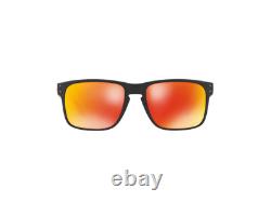 Oakley Holbrook OO 9102-E2 Matte Black / Prizm Ruby Sunglasses NWT OO9102