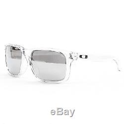 Oakley Holbrook Sunglasses OO9102-06 Polished Clear Frame Chrome Iridium Lens