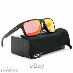 Oakley Holbrook Sunglasses OO9102-51 Matte Black / Ruby Iridium Polarized Lens