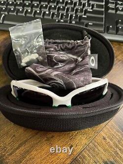 Oakley Jawbone Pearl White/Team Green Sunglasses Black Iridium VERY NICE