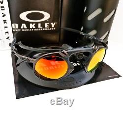 Oakley Mad Man X Metal Sunglasses OO6019-04 Dark Carbon/ Ruby Iridium Polarized