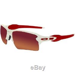 Oakley Men's Mirrored Flak OO9188-21 Red Semi-Rimless Sunglasses