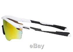 Oakley Men's Mirrored M2 OO9343-05 White Fire Iridium Wrap Sunglasses