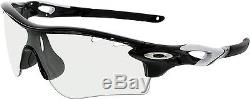 Oakley Men's Photochromatic Radarlock OO9181-36 Black Semi-Rimless Sunglasses