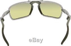 Oakley Men's Polarized Badman OO6020-04 Silver Rectangle Sunglasses