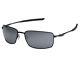Oakley Men's Square Wire Oo4075-01 Black Rectangle Sunglasses Oo4075 01