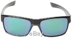 Oakley Men's Twoface Iridium Rectangular Sunglasses, Polished Black Frame/Jade