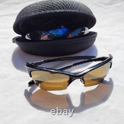 Oakley Mens Sports Half Rim Black Wrap Sunglasses with Extra Lenses and Case