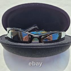 Oakley Mens Sports Half Rim Black Wrap Sunglasses with Extra Lenses and Case