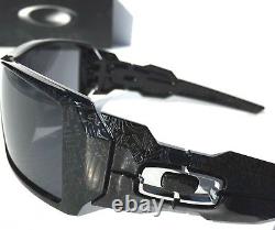 Oakley OIL RIG Black Ghost Text w Black iridium Lens Sunglass 9081 24-058