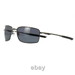 Oakley OO4075-04 Polarized Square Wire Carbon Grey Mens Metal Sunglasses Sunnies