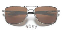 Oakley OO4124 Sunglasses Men Polished Chrome Rectangle 62mm New & Authentic