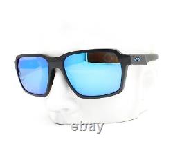 Oakley OO4143-0558 Parlay Sunglasses Matte Steel Prizm Blue Polarized withpouch