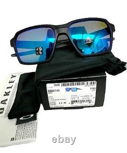 Oakley OO4143-0558 Parlay Sunglasses Matte Steel Prizm Blue Polarized withpouch