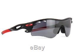 Oakley OO9181-23 Radarlock Path Sunglasses Matte Black Ink Polarized Red Iridium