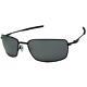Oakley Oo 4075-01 Square Wire Polished Black Iridium Lens Mens Metal Sunglasses