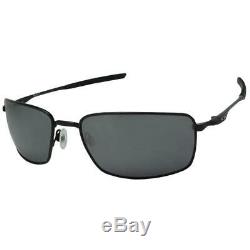 Oakley OO 4075-01 Square Wire Polished Black Iridium Lens Mens Metal Sunglasses