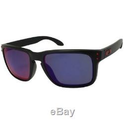 Oakley OO 9102-36 Holbrook Matte Black Frame Positive Red Lens Mens Sunglasses