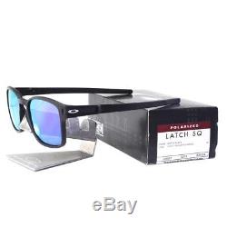 Oakley OO 9353-04 POLARIZED LATCH SQ Matte Black Violet Iridium Mens Sunglasses