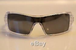 Oakley Oil Rig Sunglasses Polished Clear Frame With Black Iridium Lens RARE NEW