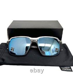 Oakley Parlay Sunglasses OO4143-1258 Matte Gray / Silver Blue Polarized withpouch