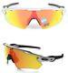 Oakley Polarized Sunglasses Radar Ev Xs Path Silver/fire Iridium Oo9001-0831 New