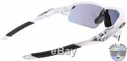 Oakley RadarLock Pitch Sunglasses OO9182-1838 White with Text + Red Iridium Lens