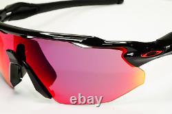 Oakley Radar EV Advacer Sunglasses Black Red Mirror Prizm Road OO 9442 0138